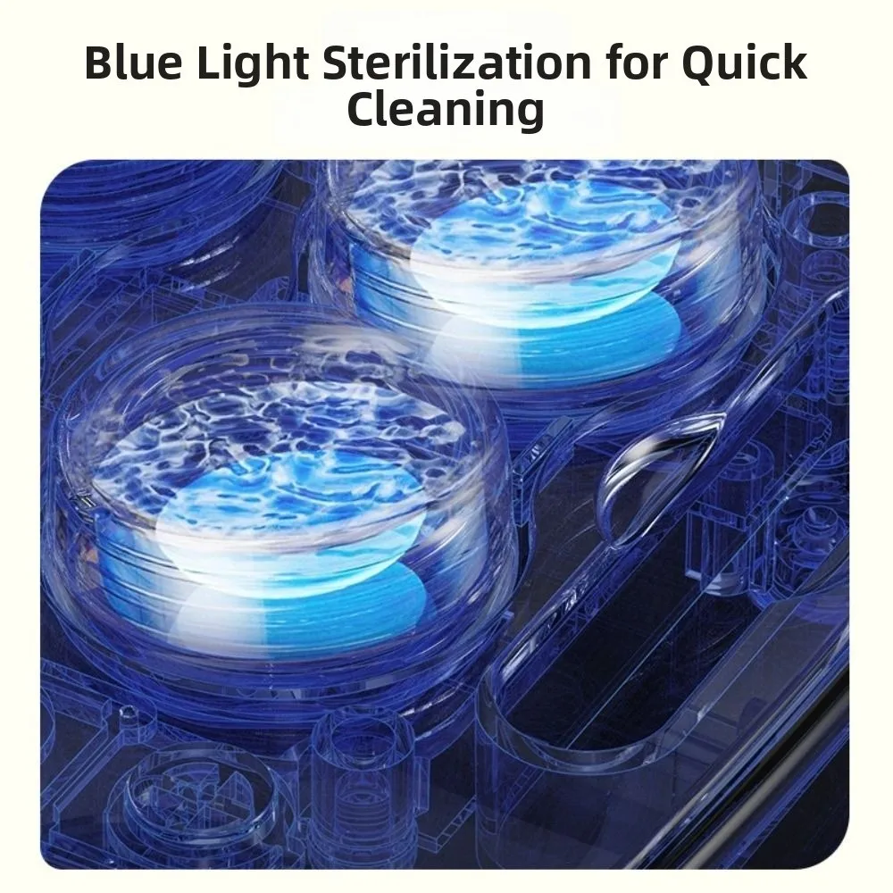 

High Frequency Vibration Ultrasonic Beauty Lenses Cleaner LCD Display USB Charging Beauty Lenses Storage Container Portable