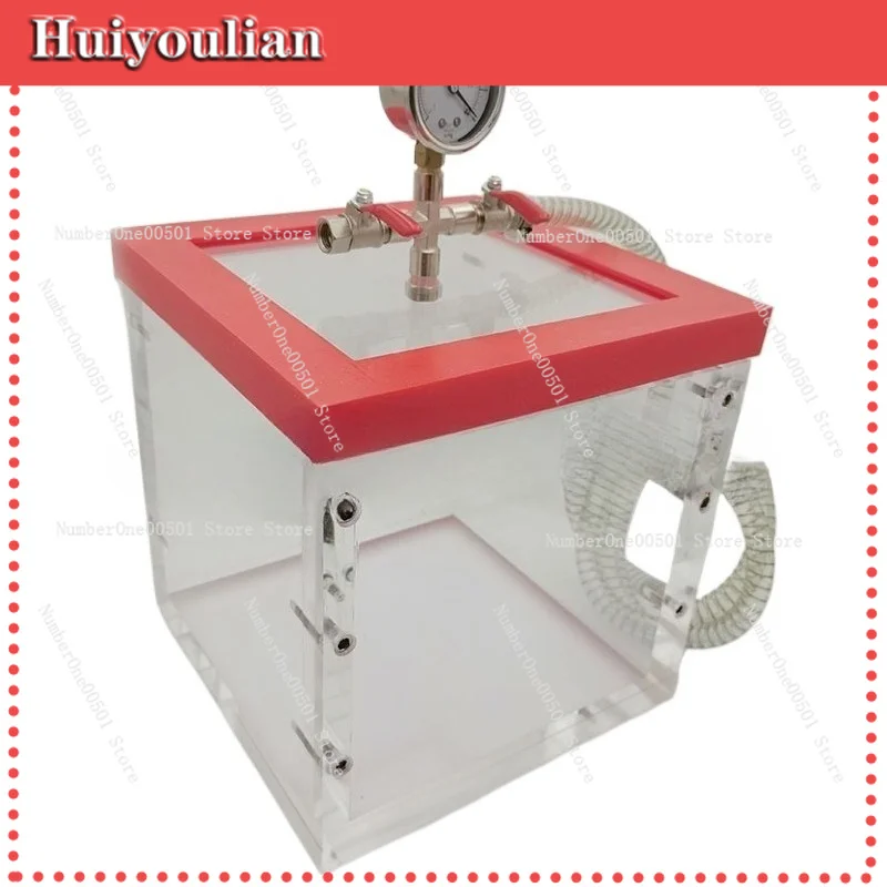 7L Transparent Vacuum Chamber Vacuum Degassing Chamber for Resin Silicone Casting with Pressure Gauge