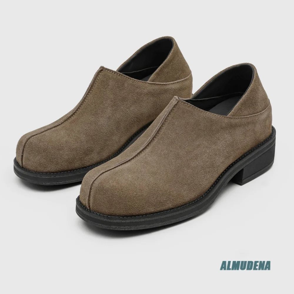 Retro Men's Low Top Slip On Fashion Low Block Heel Outdoor Spring Autumn New Comfort Versatile Street Minimal Daily Casual Shoes