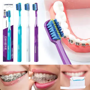 فرشاة أسنان احترافية لتقويم الأسنان ، فرشاة بين الأسنان بشعيرات ناعمة ، فرشاة تقويم للبالغين ، أداة العناية بصحة الفم ، 1 *