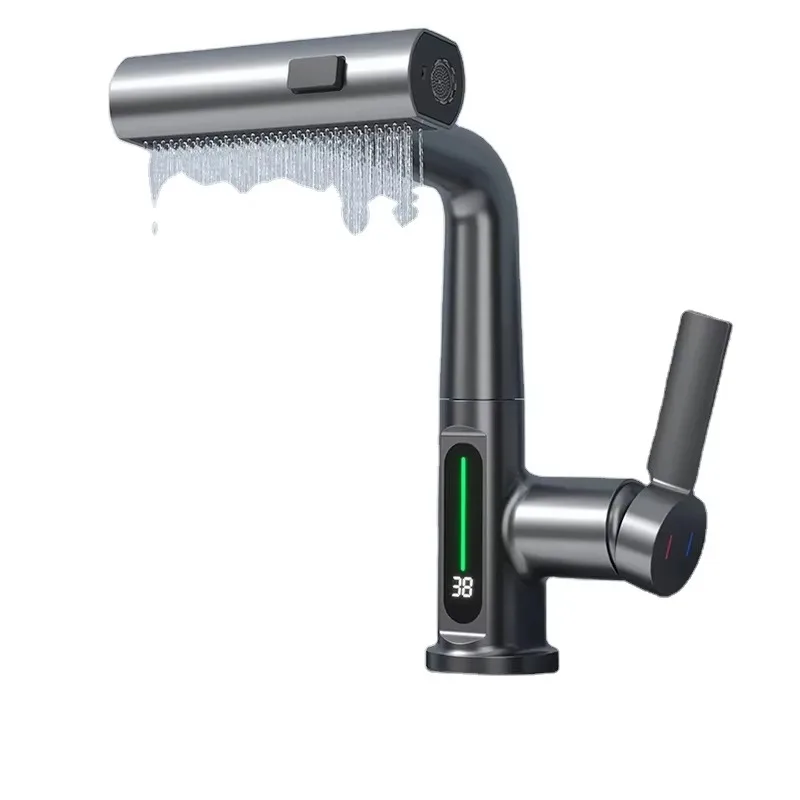 

ZC1-Modern Design LED Display Kitchen Faucet 304 Stainless Steel Four-Speed Hot and Cold Sense Kitchen Faucet