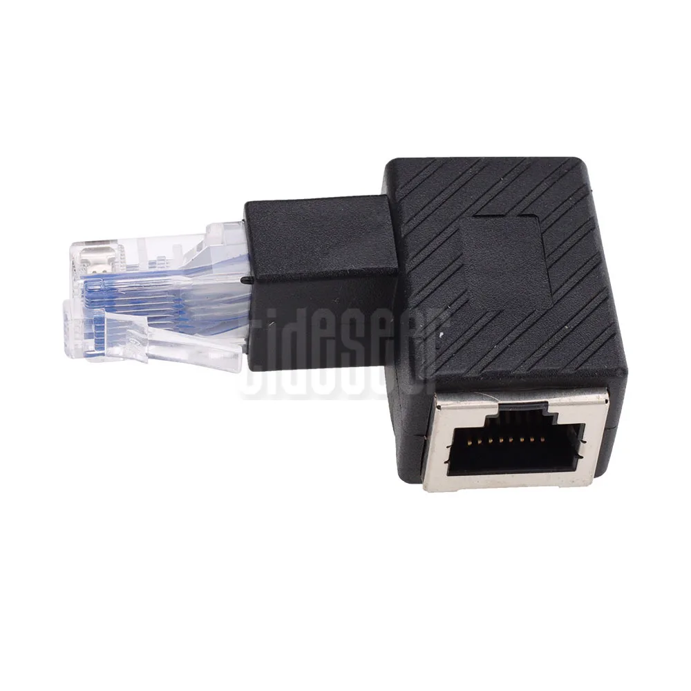 300pcs Up Down Left Right Angle Ethernet Adapter 90 Degree RJ45 8P8C Male to Female Extension Connector Converter