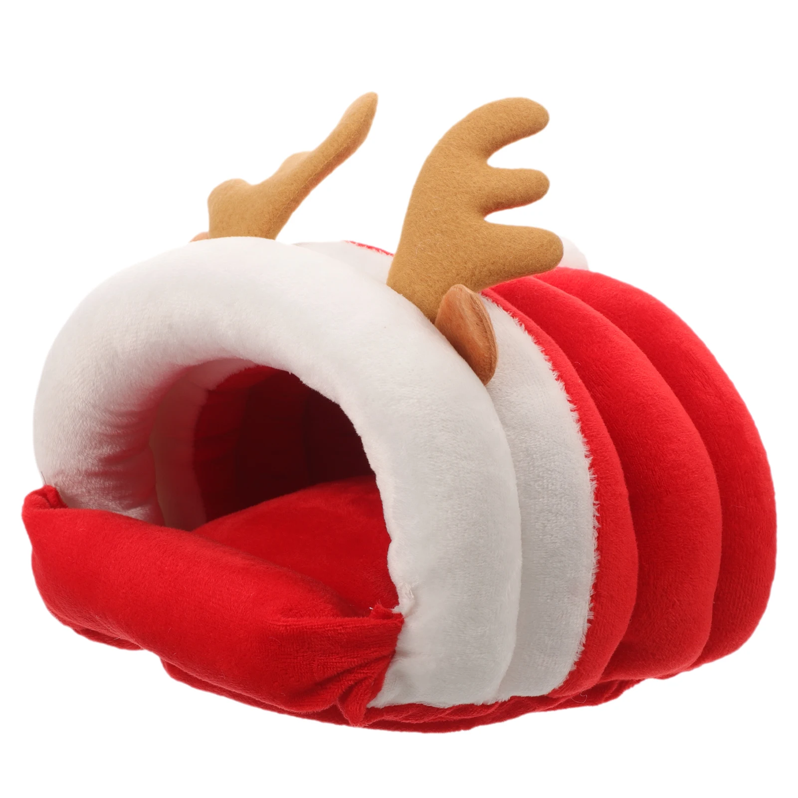 Nido de hámster de Navidad tamaño L rojo PP algodón casa cálida duradero fácil extraíble invierno adecuado conejos cerdos holandeses mascota