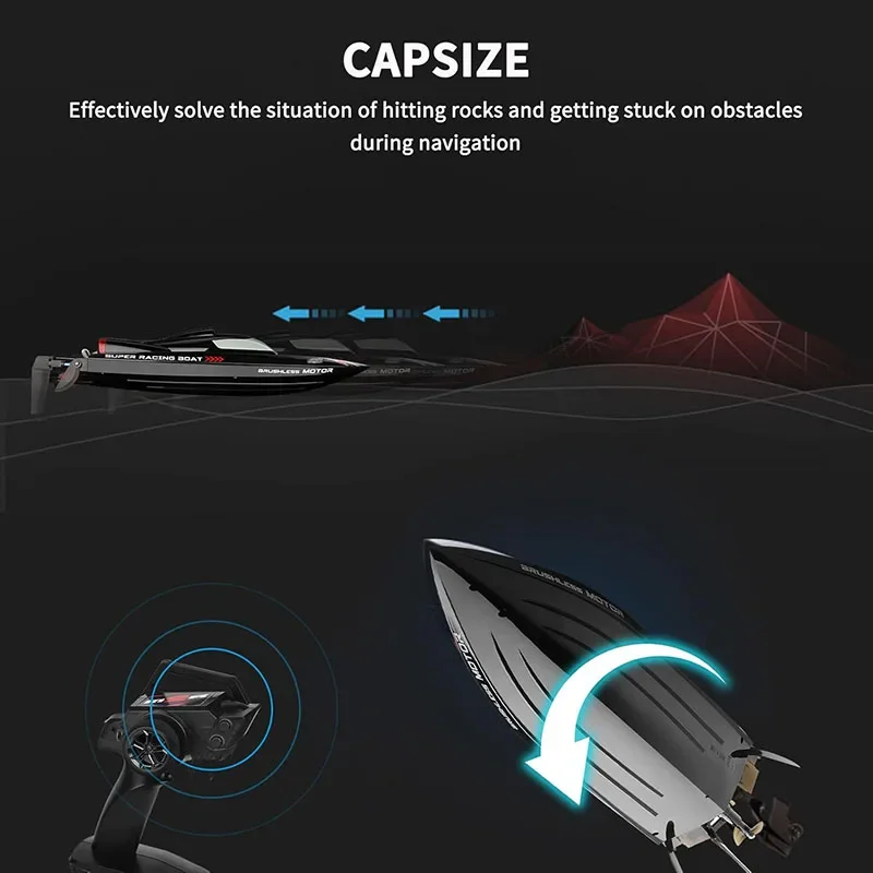 WL916 RC قارب 55KM/H عالية السرعة التحكم عن بعد قارب سباق 2.4 جيجا هرتز مقاوم للماء RC قارب سريع مع إنذار بطارية منخفضة