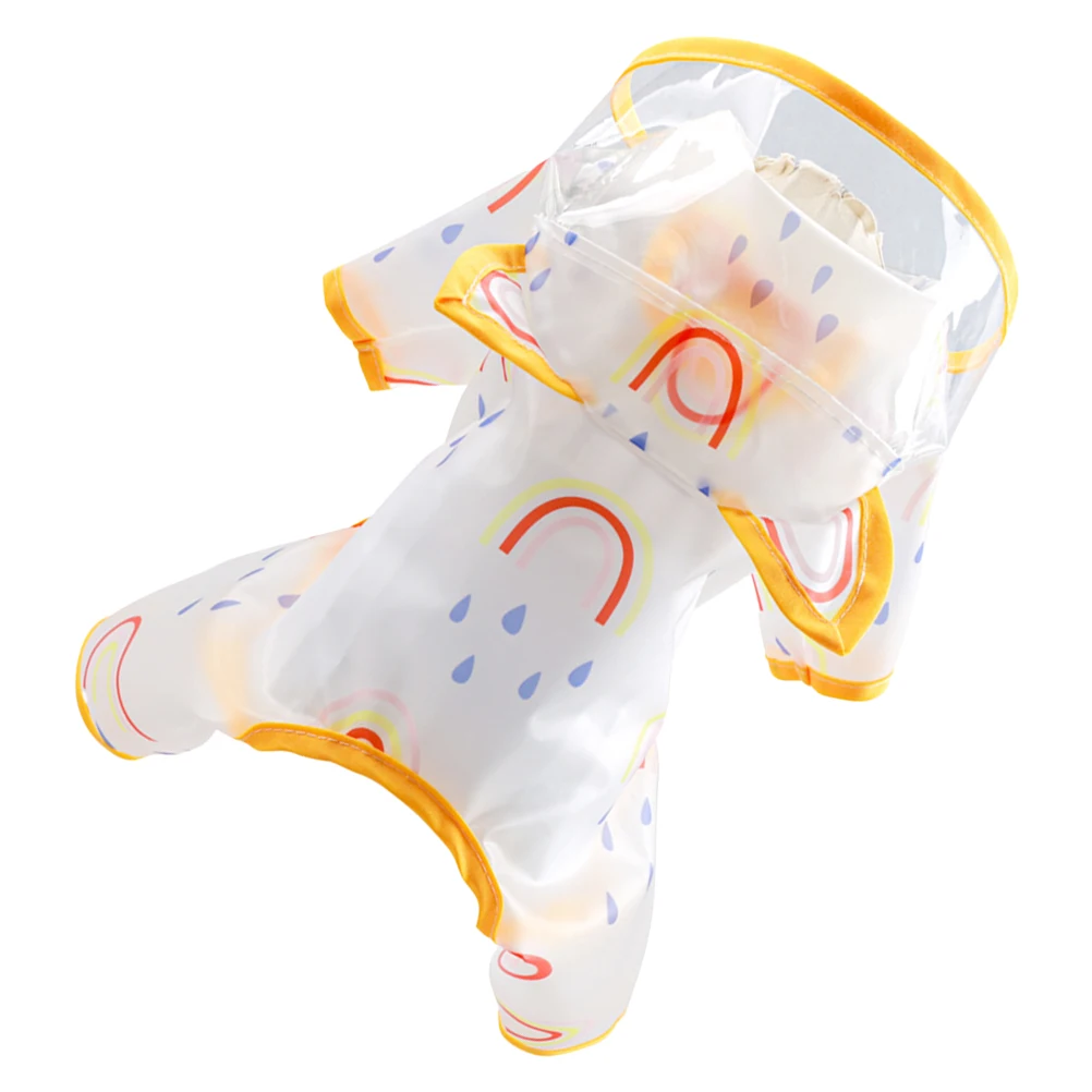 

Dog Raincoat Waterproof Clothes Transparent Poncho for Small Dogs Hooded Jacket Lightweight Stylish Pet Supplies