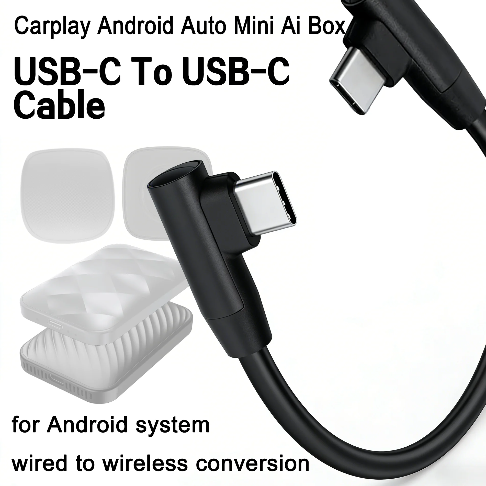 CarPlay AI Box Type-C to Type-C & USB-A Data Cable High Quality Stable Transmission for Android Qualcomm Box Wireless Adapter