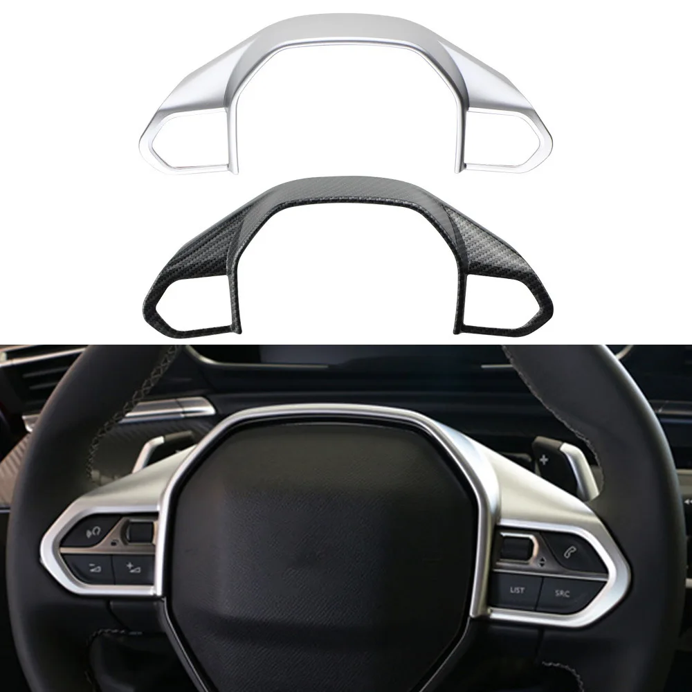 

For Peugeot 3008GT40085008 interior parts ABS car steering wheel panel cover carbon fiber decorative strip
