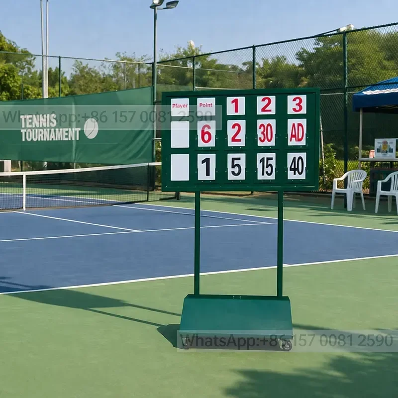Portable Tennis Tournament Scoreboard Heavy Aluminum Structure with Wheels for Club Matches and Sports Events Use