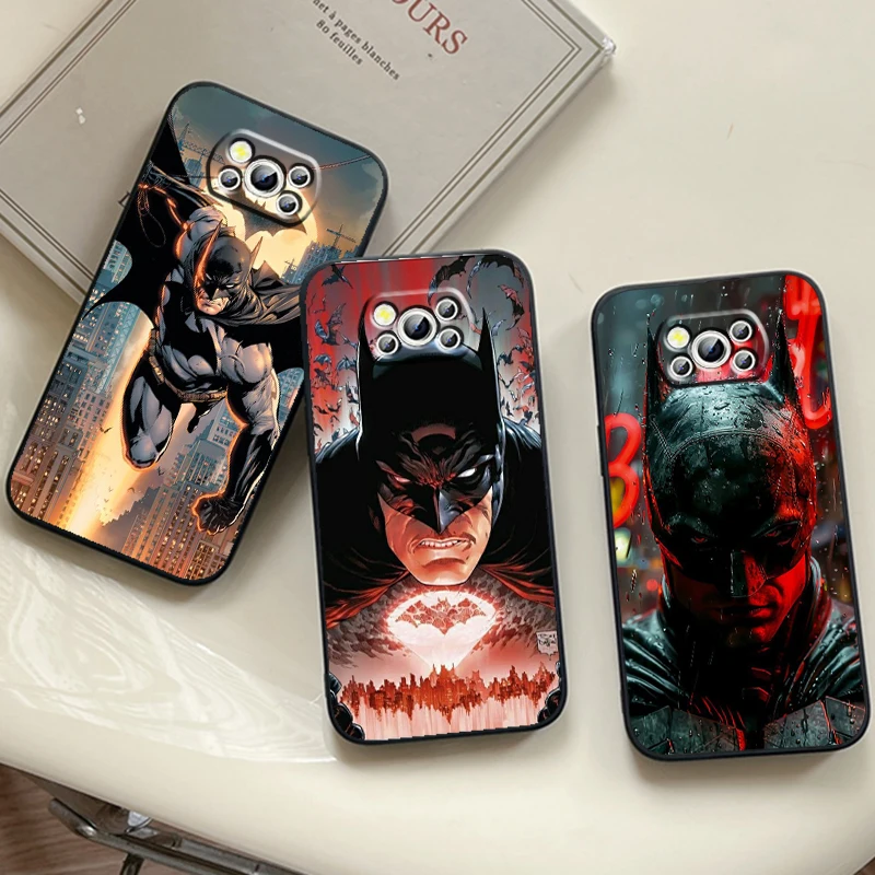 Hero B-Batman Hot For Xiaomi Mi Poco F5 F4 F3 X6 X5 X4 X3 M6 M5 M5S M4 M3 C65 Pro GT NFC 5G Black Funda Phone Case