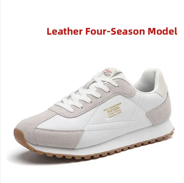 2026 New Men's Retro Genuine Leather Running Shoes Comfortable Soft Bottom Upgraded Version of the Classic Agan Slip-On Shoes