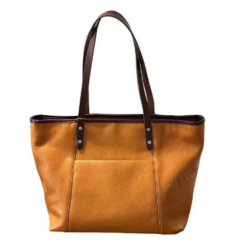 Yao Dong bolso de compras capa de cabeza de piel de vaca 2024 Otoño/Invierno bolso de cuero para mujer bolso de hombro de piel de vaca con pasta de árbol para ir al trabajo