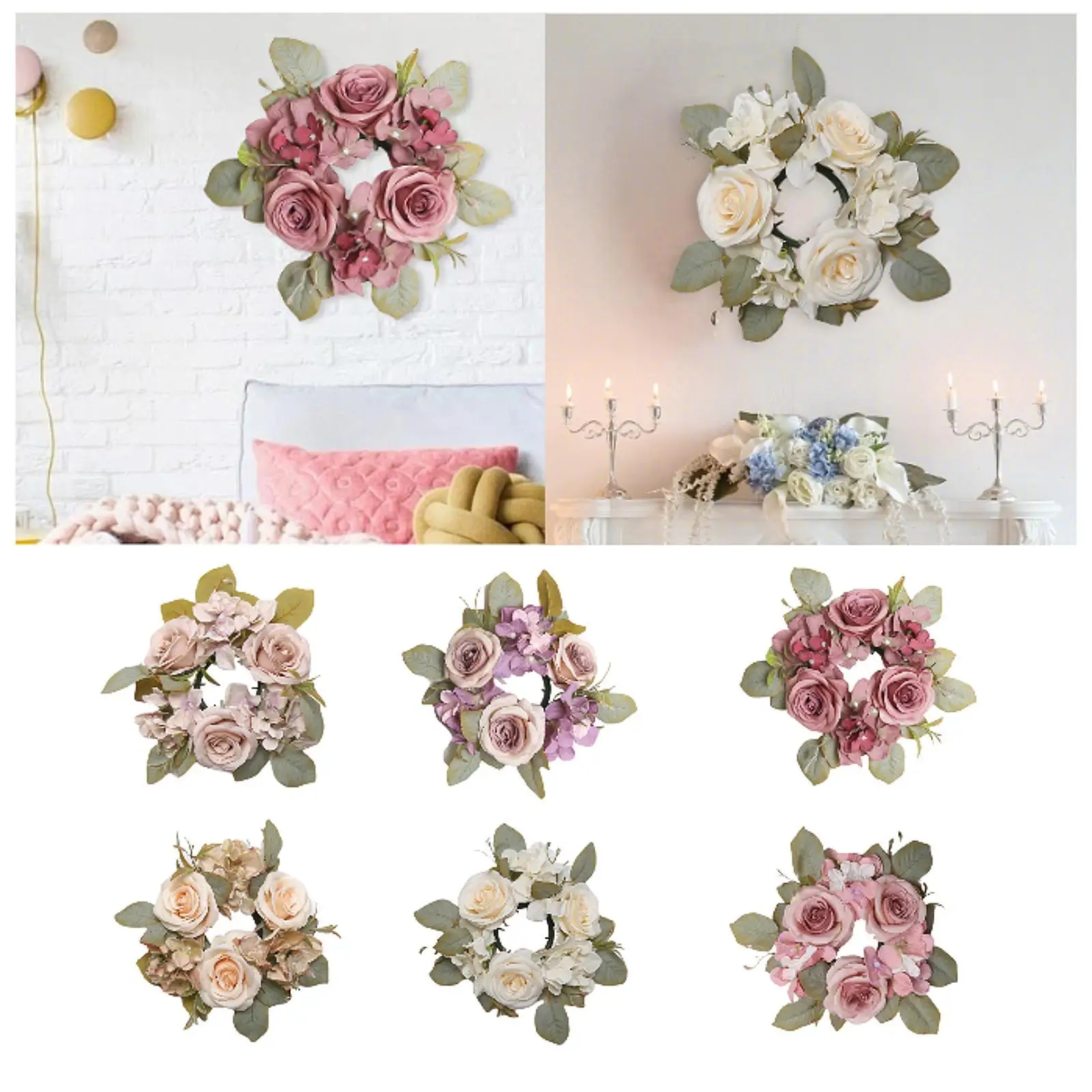 rose-flower-wreath-candle-wreath-candle-ring-for-door-window-valentine's-day
