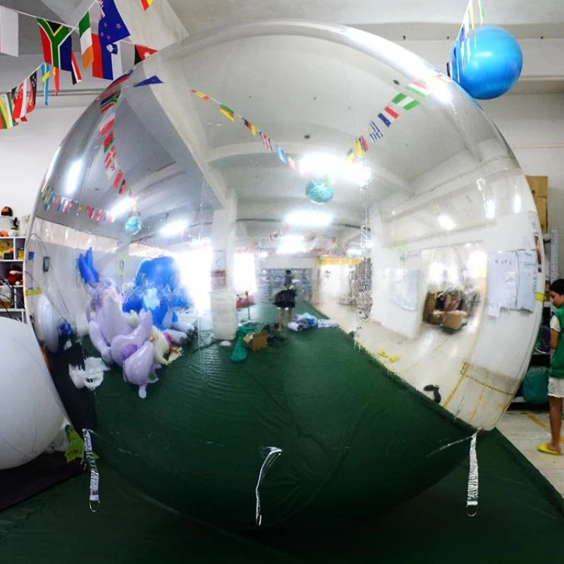 Silver mirror ball decorative props reflective refraction mirror balloon, shopping mall pendant mirror ball decorative ball