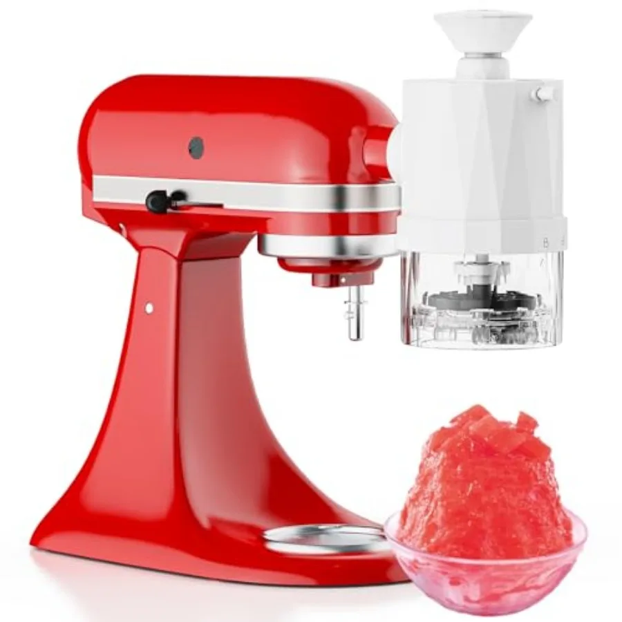 

Shave Ice Attachment for Kitchenaid Stand Mixer, Shaved Ice Machine for Kitchen aid with Coarse and Fine Blades, 8 Ice Cube Mol