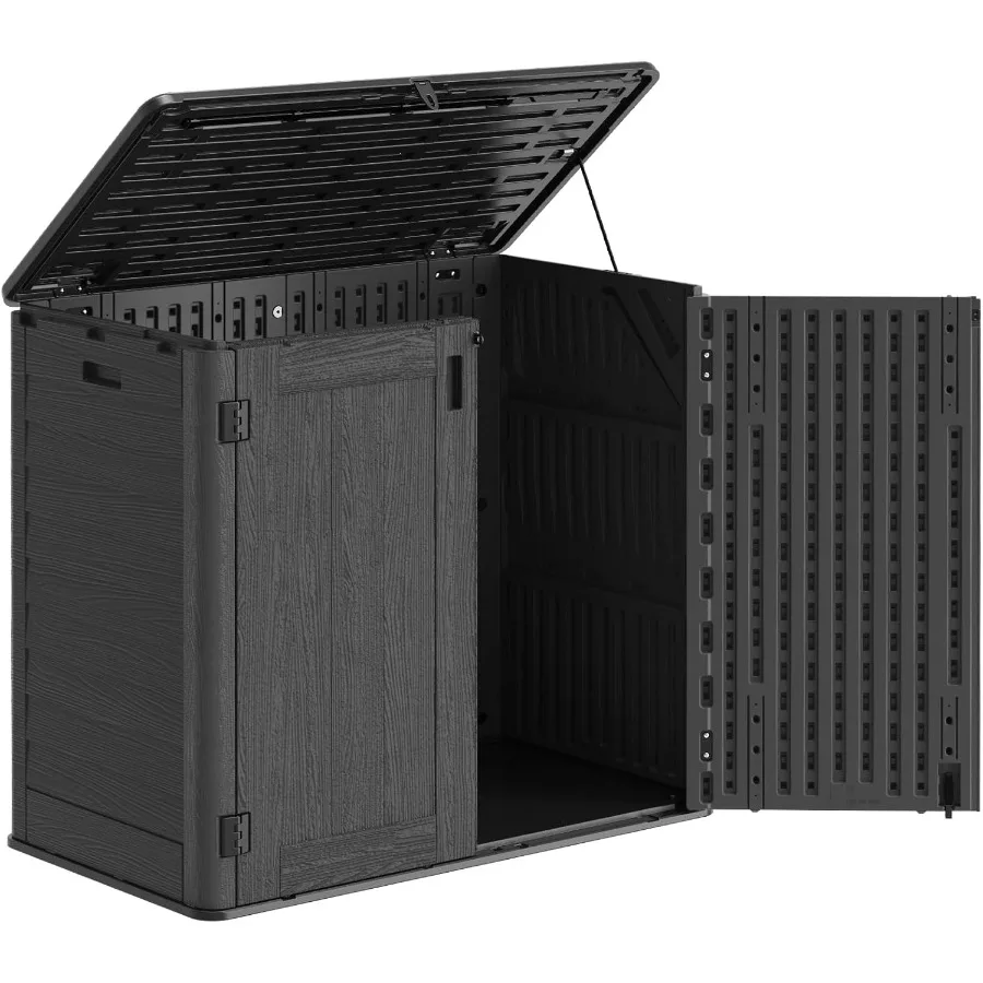 Outdoor Storage Cabinet Waterproof With Lockable Doors For Patio Use Aluminum Gray Durable And Weather-Resistant