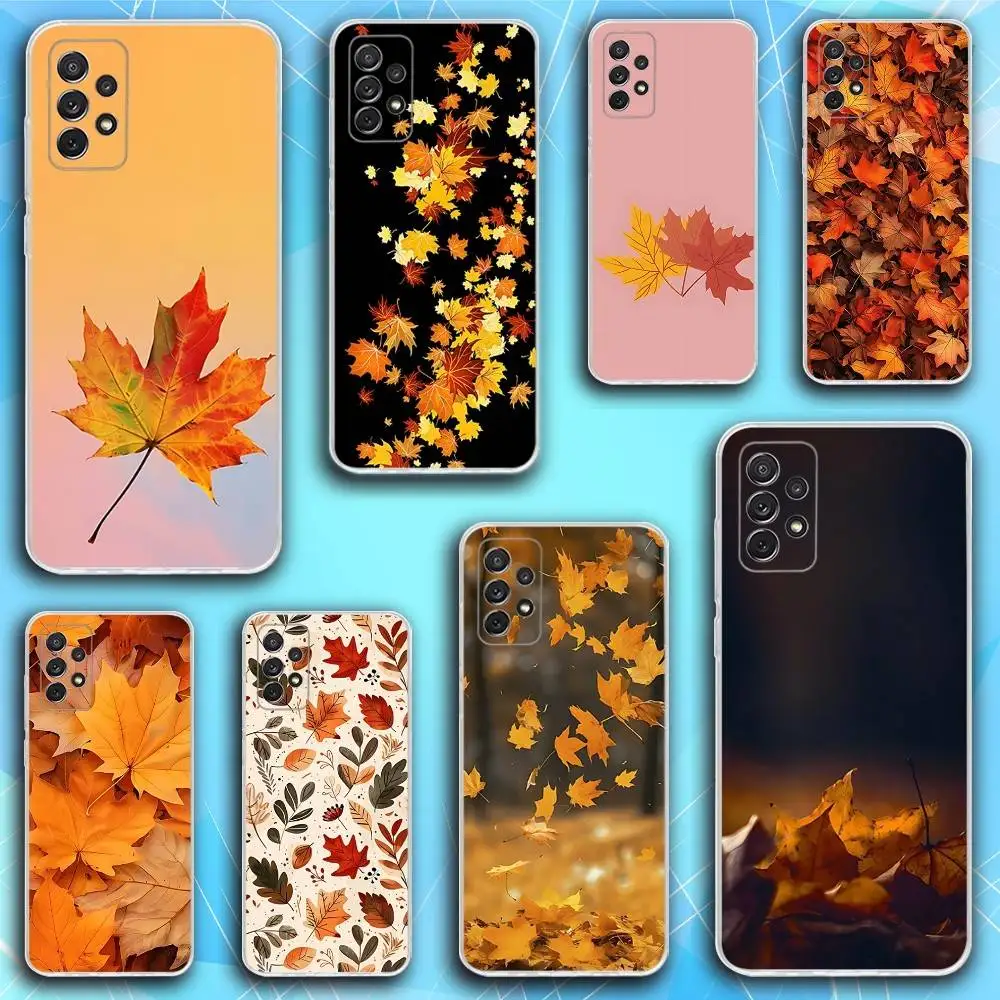 

A-Autumn L-Leaf Art Phone Case For Samsung S30,23,21,22,20, FE lite,S10,9,8,7 PIus Note20ultra Soft Transparent