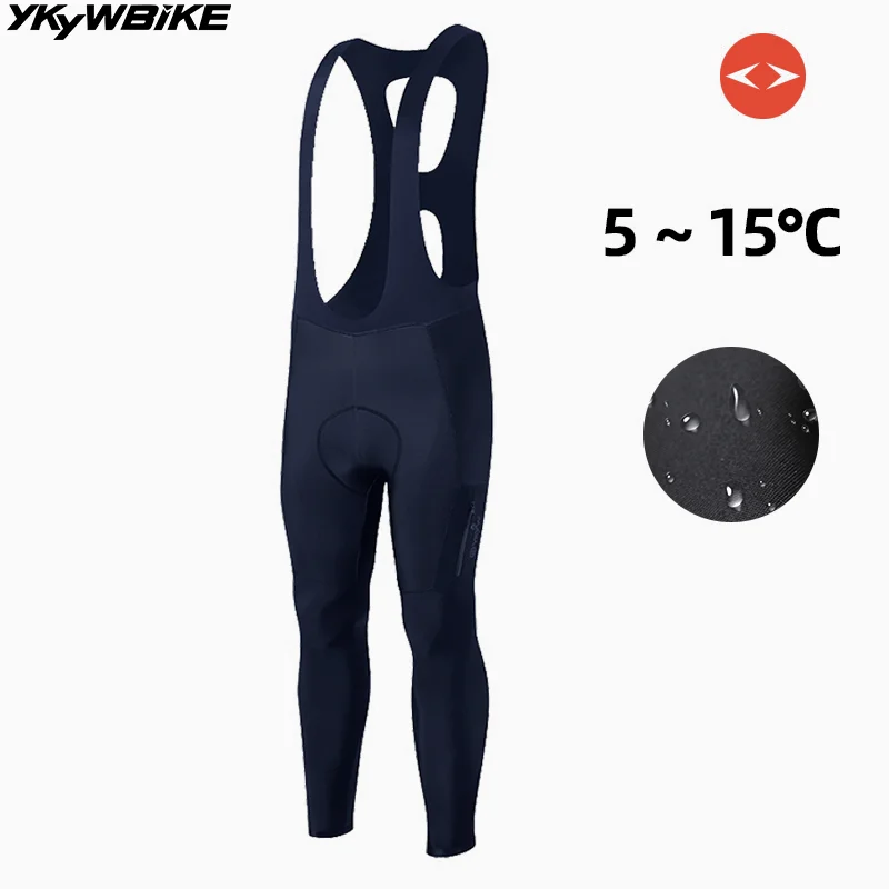 YKYWBIKE Cycling Interface Padding Bib Tights Men 7 Hours  Bicycle Clothin Winter&Autumn Road Bike Cycling Bib Long Pants Fleece