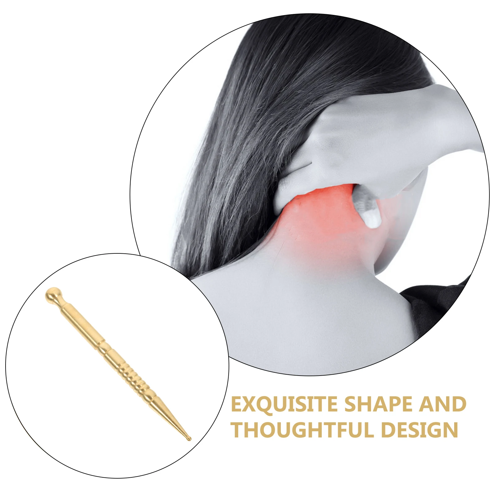 

Small Acupressure Pen Brass Body Massager Universal Acupuncture Pen Daily Use Massage Tool Fatigue Relief Accessory