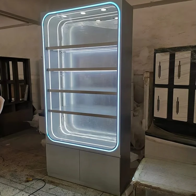 Hot Sale Fashion Doll Display Cabinet with Light Emitting Diode Bar Light Whole Shop Furniture Design