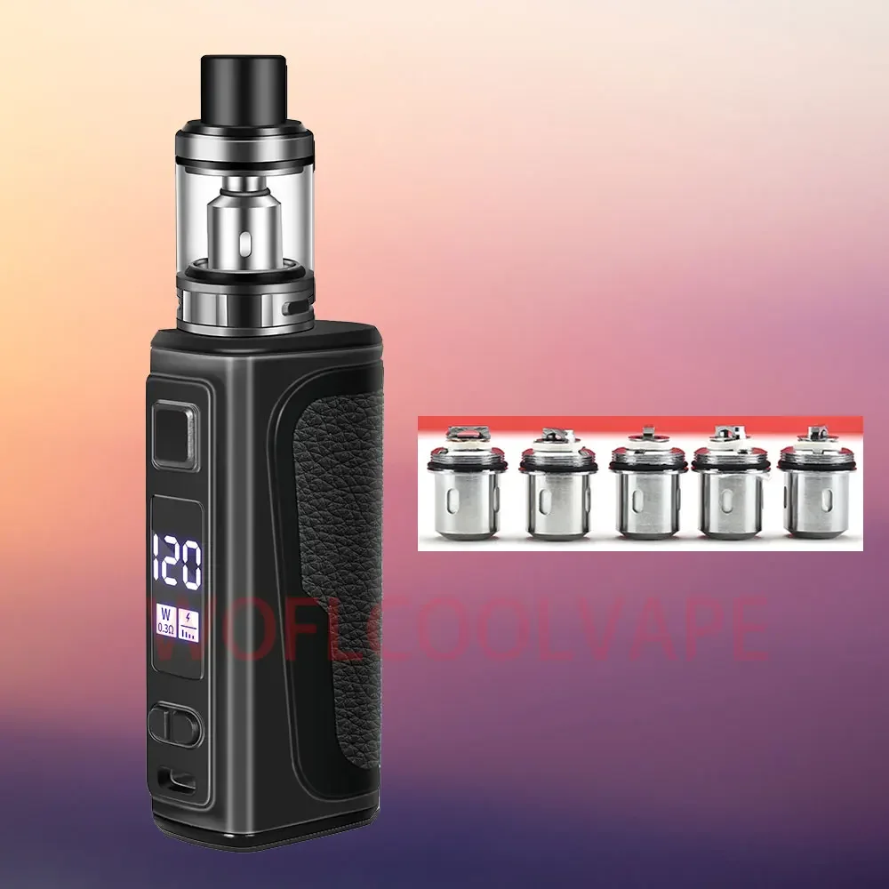 บุหรี่อิเล็กทรอนิกส์ Vaporizer 120W กล่อง mod vape ชุด E บุหรี่ vaper Shisha18000mah build-in แบตเตอรี่ 2.0ml ถังหน้าจอ OLED