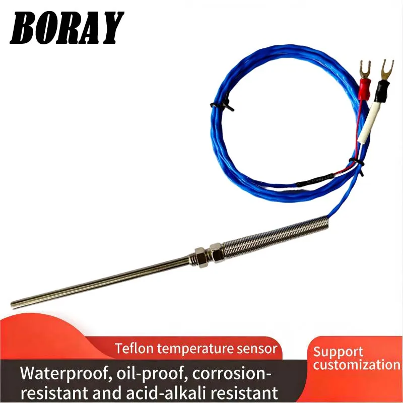 1/2/3m Teflon Coated Type K Thermocouple Probe for Corrosive Liquid and Acidic Solution Temperature Measurement