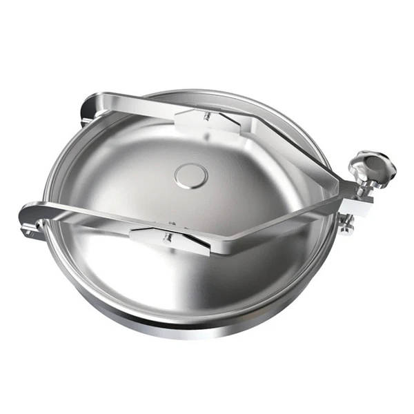 Sanitary Manhole Cover Stainless Steel SS316 Mirror Finished Quik-Opened Manway DN200 Round No Pressure Manhole for Tank