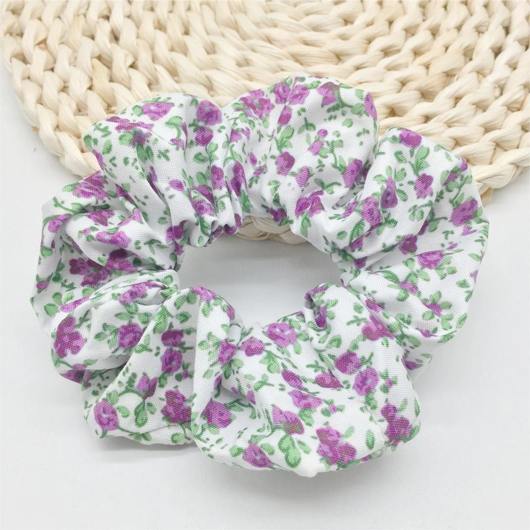 6 teile/los Haarband Bands Scrunchy Krawatten Seile Pferdeschwanz Halter für Frauen Zubehör Stoff Kopfbedeckungen Ditsy Floral Süße Nette – Detail 4