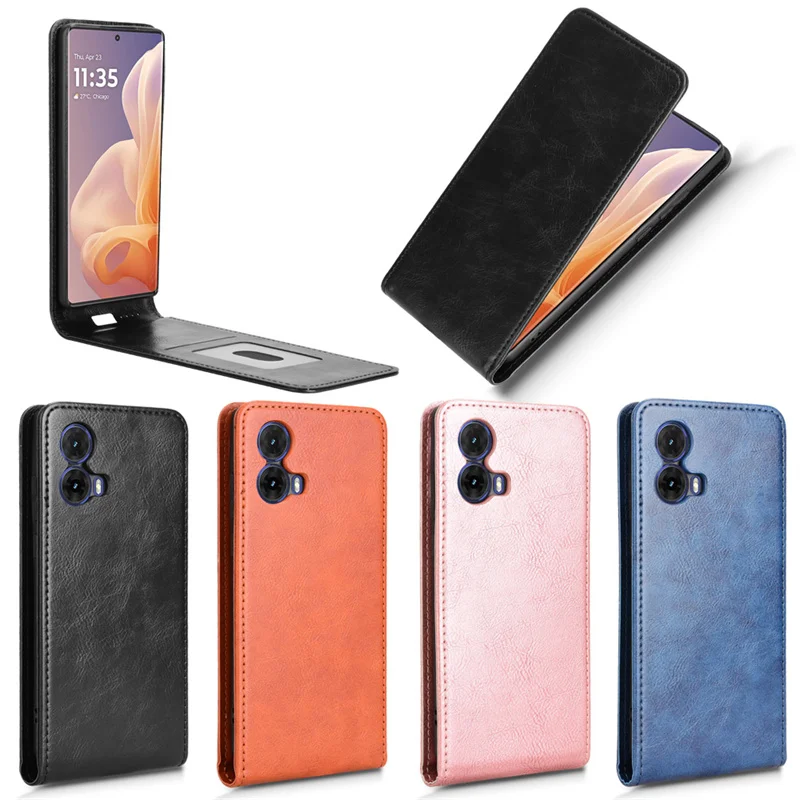 For Motorola Moto G85 5G flip up and down business wallet case for Moto S50 Neo 5G Leather card slot Phone case
