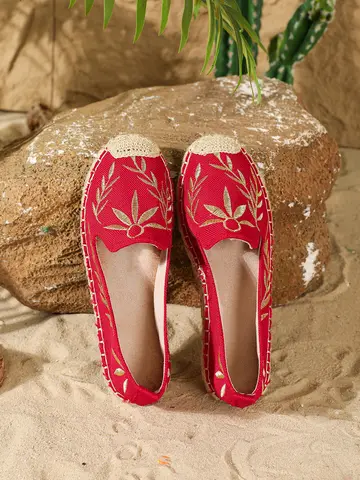 Dam Rundtå Klassiska Platta Slip-ons Enkla Espadriller Läderloafers 10 best sales loafer kvinna - №5