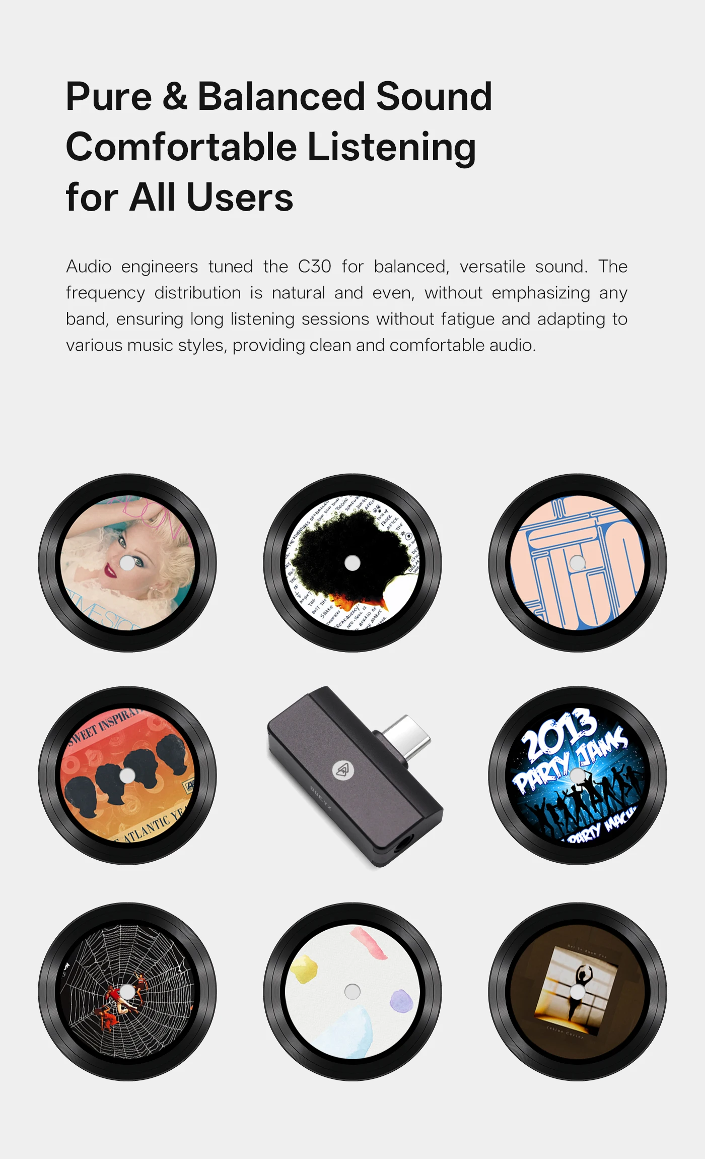 BQEYZ C30 Mini tragbarer IEM DAC, Kopfhörerverstärker, USB- und Typ-C-zu-3,5-mm-/4,4-mm-Ausgang, Mini-Audioadapter für Android/iOS/Windows – Detail 7