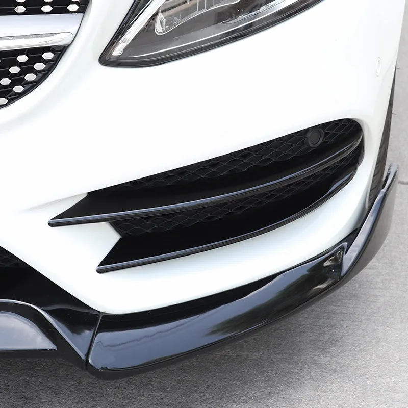 메르세데스 벤츠 C 클래스 W205 C180 C200 2015-2018 자동차 프론트 립 범퍼 스포일러 스플리터 안개등 그릴 에어 벤트 커버 스티커 썸네일 5