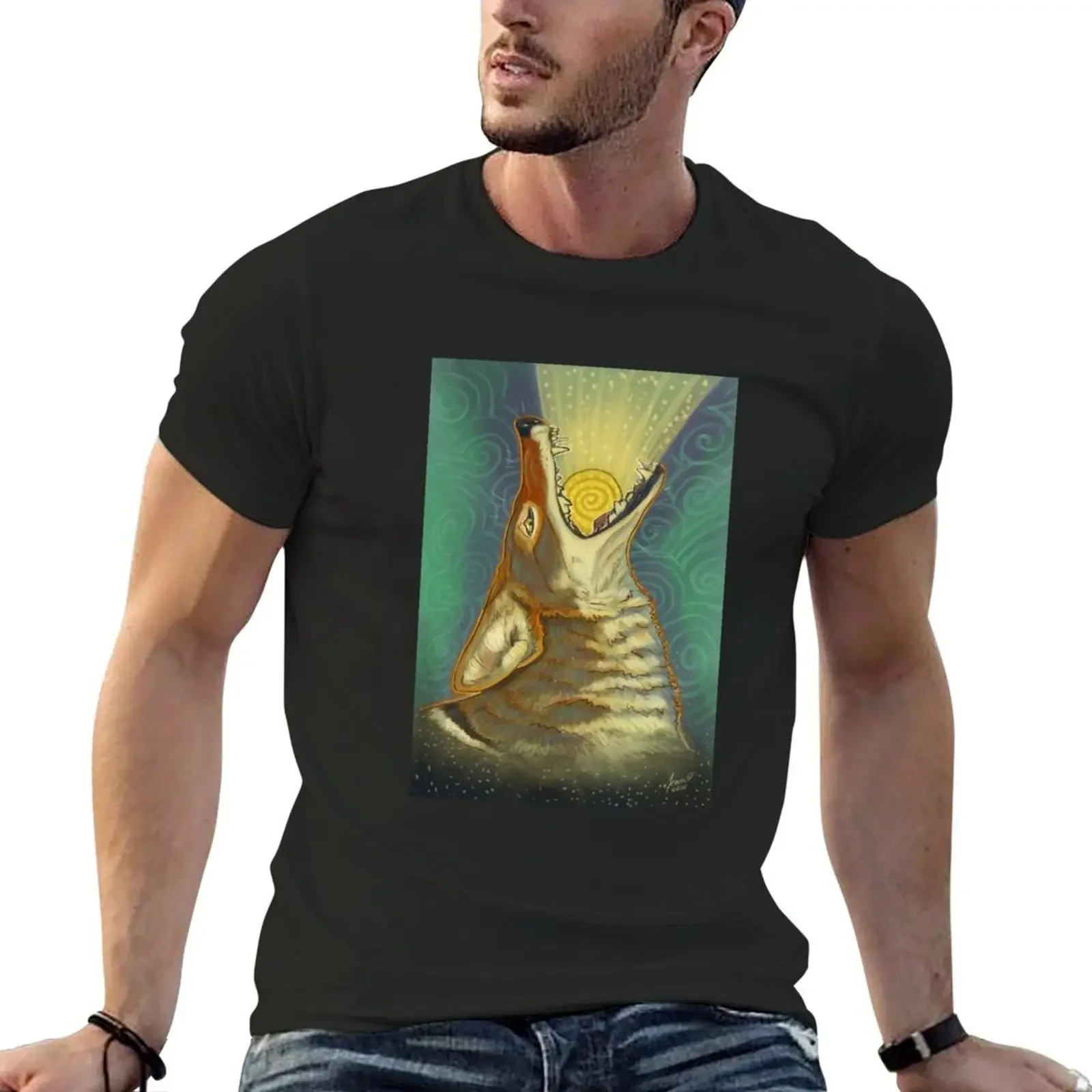 Coyote Steals the Sun T-Shirt quick drying Aesthetic clothing cute clothes custom shirt mens t shirts pack