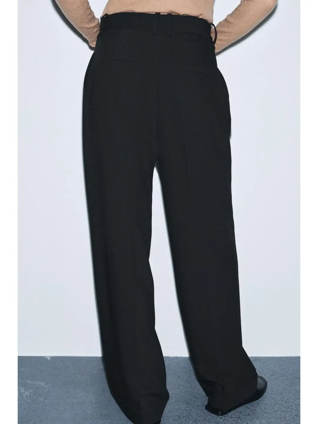 Casual commuter sle assimétrico cintura calças versátil meados de cintura solta ajuste senhoras faion outono inverno nova chegada