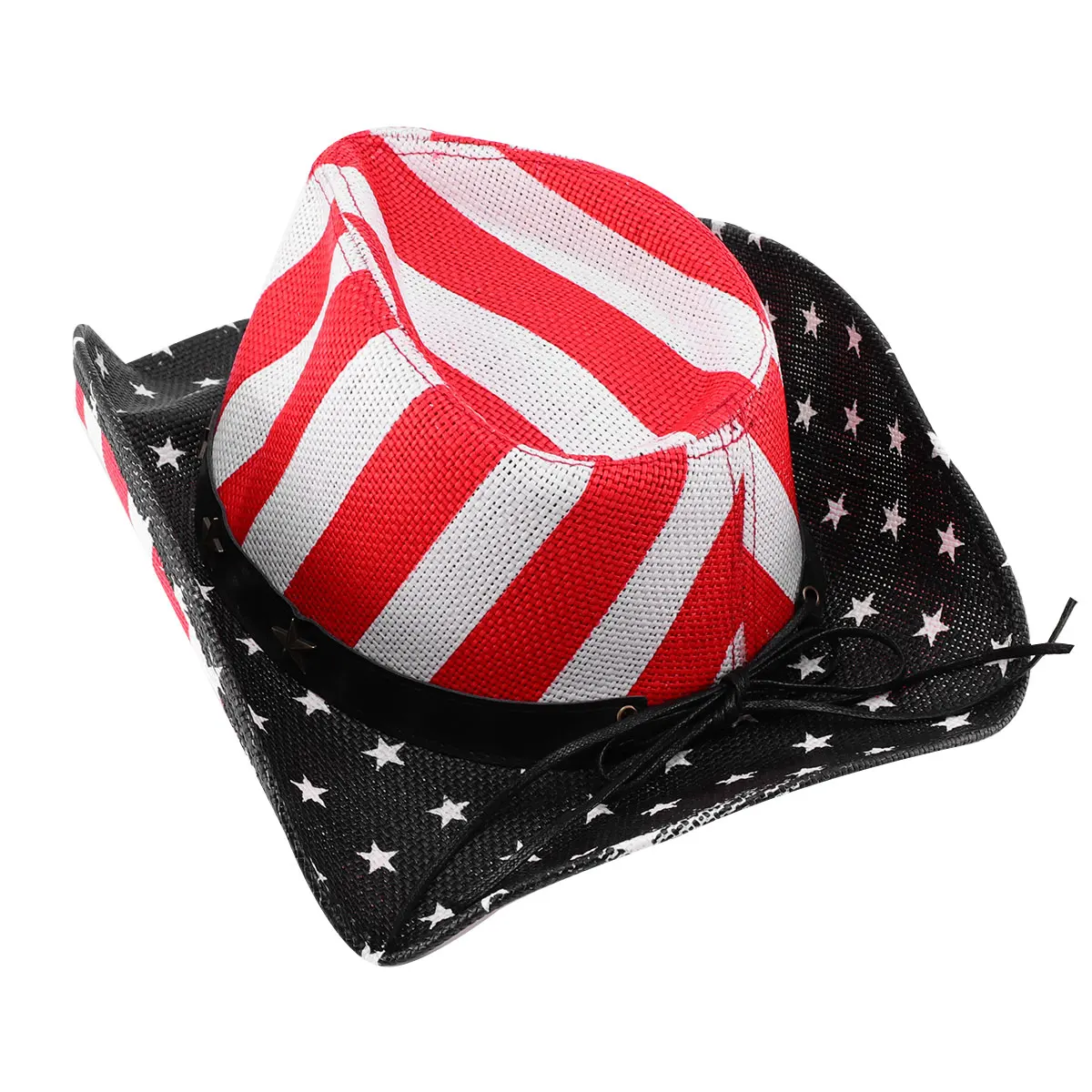 

1pc Western Cowboy Straw Woven Sun Hat Cowboy Cap for Outdoor Beach Performance Party Role Size Fits Most