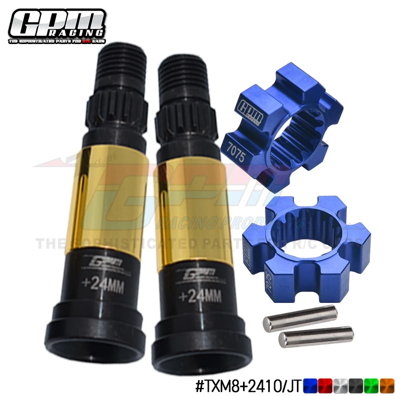 GPM Harden Steel #45 Front/Rear Cvd Joint（+24Mm）+Aluminium 7075-T6 Wheel Hex Hubs For TRAXXAS X-MAXX 8S