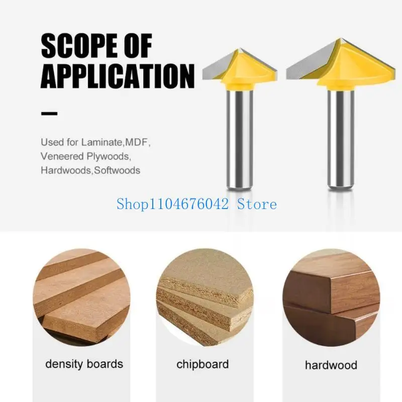 5asd Effizienter 8-mm-Schaft-V-Nut-Hartmetall-Schaftfräser-Fräser, geeignet für Holzarbeiten und Gravieren verschiedener