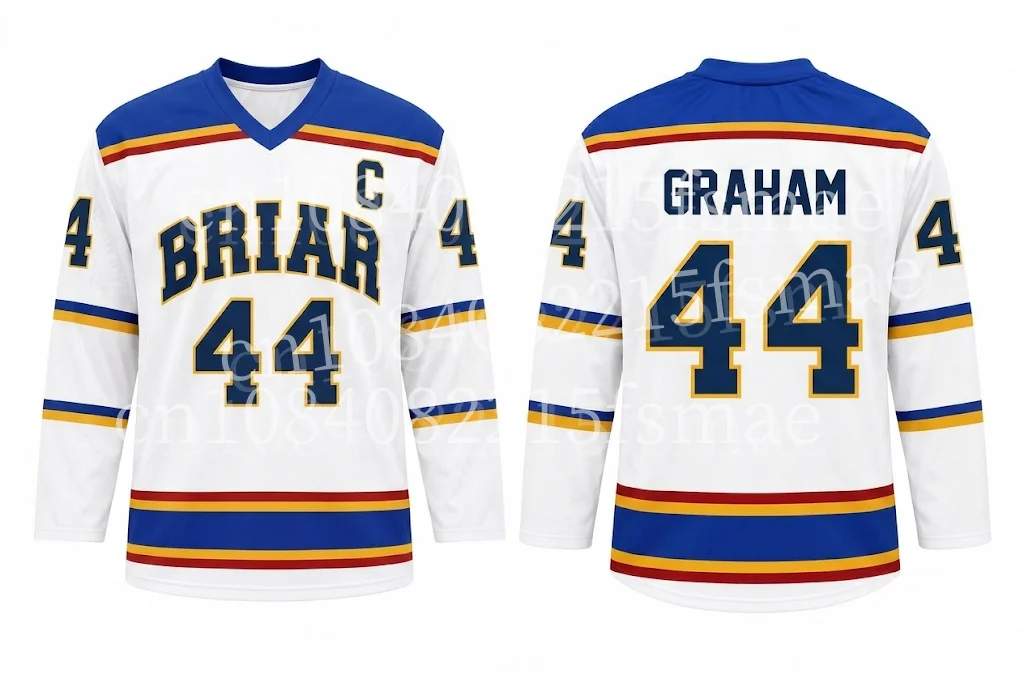 Briar University Hockey-Trikot Garrett Graham 44 Tucker 46 Eishockey-Trikots Buch Cosplay Herren Sportshirt Sweatshirts Uniform – Detail 3