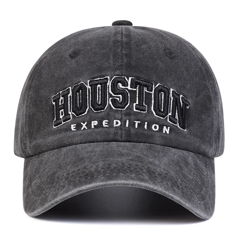 للجنسين هوستون إلكتروني التطريز غسل قبعات البيسبول الربيع والخريف في الهواء الطلق قابل للتعديل قبعات عادية واقية من الشمس قبعة قبعة رياضية