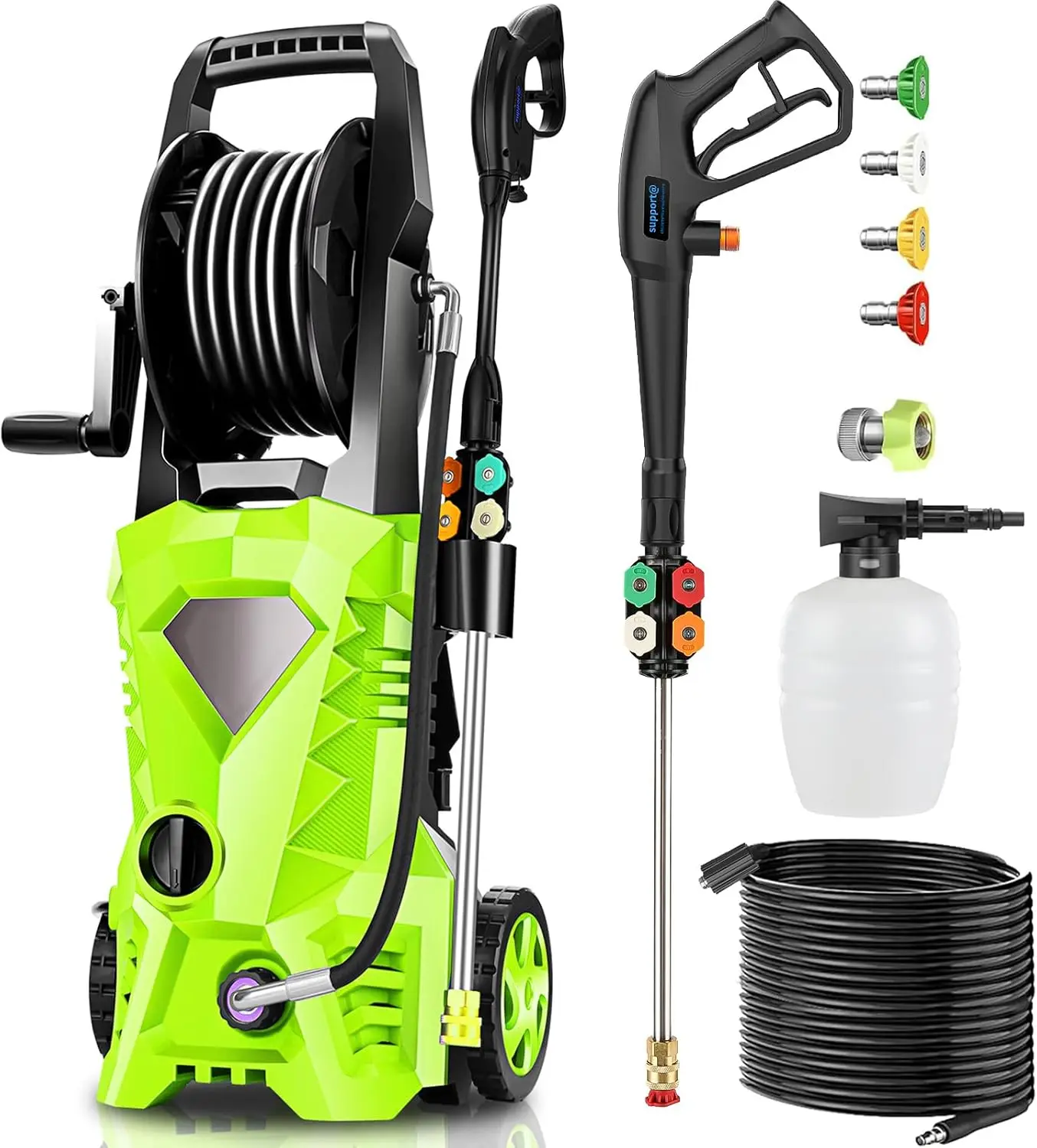 

Electric Pressure Washer 5000 PSI 2.8 GPM High Power Washer with 4 Pressure Nozzle and Foam Cannon, powerwashers for Home, Car W