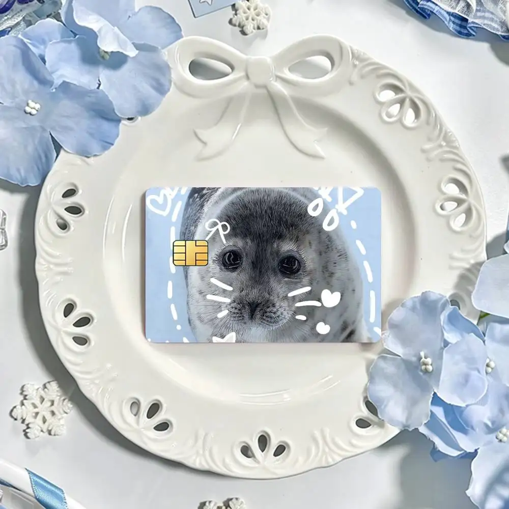 Cute Seal Sea Card HD Stickers Game Card Decal Card Matte Film Skin Small Chip Waterproof