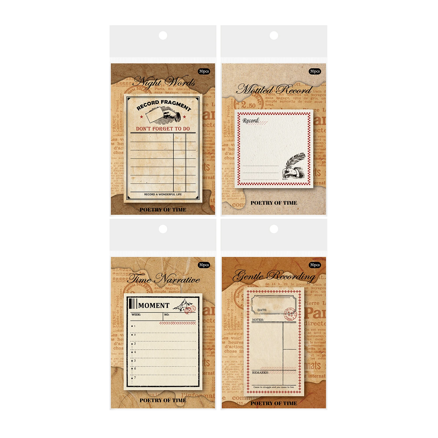 Imagem -05 - Retro Decorative Paper Memo Pad Poesia de Série Temporal Bonito Adorável 12 Pcs por Lote