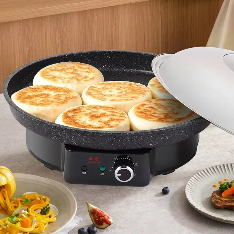 55cm Large Electric Frying Pan 3200W Adjustable Temp Non Stick Cookware for Pancakes Steaks Pizzas Home Kitchen Appliance Non