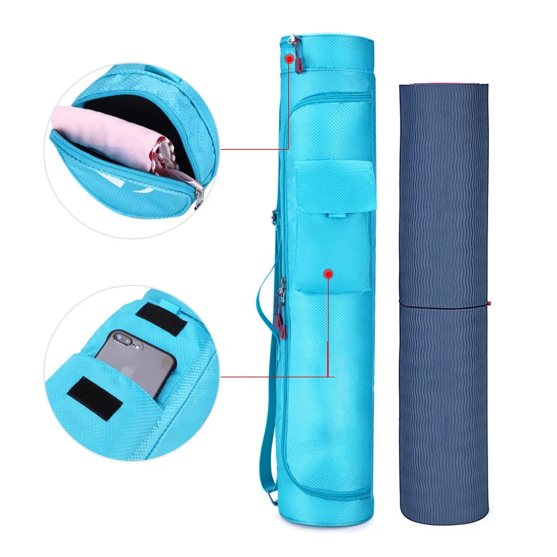 Yoga Mat saklama çantası spor spor çantaları çok fonksiyonlu cep sırt çantası büyük kapasiteli hafif naylon kumaş omuzdan askili çanta