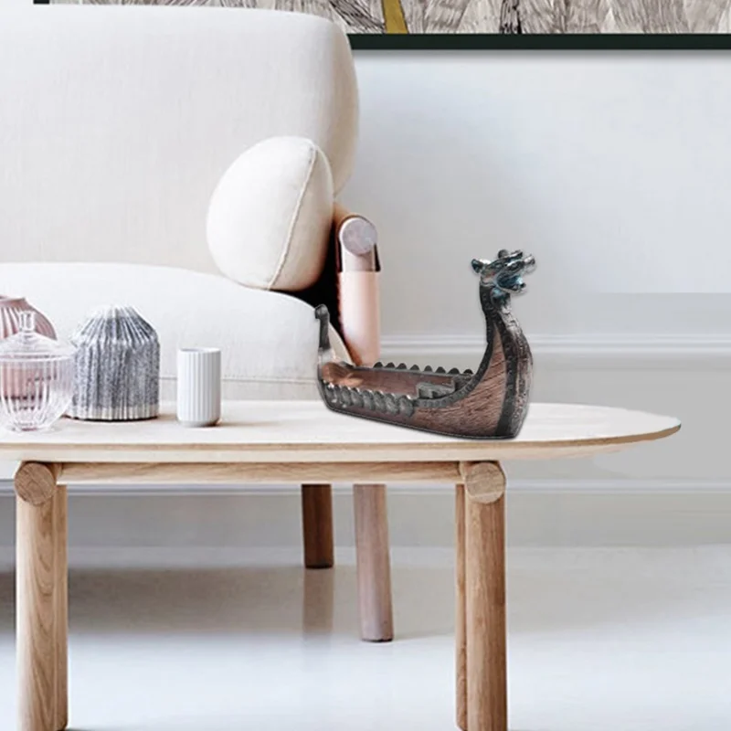 

E9 Resin Viking Ships Incense Stick Holder Retro Ships Ornament Exquisite Beautiful Home Decor Items Decoration Room Ornaments