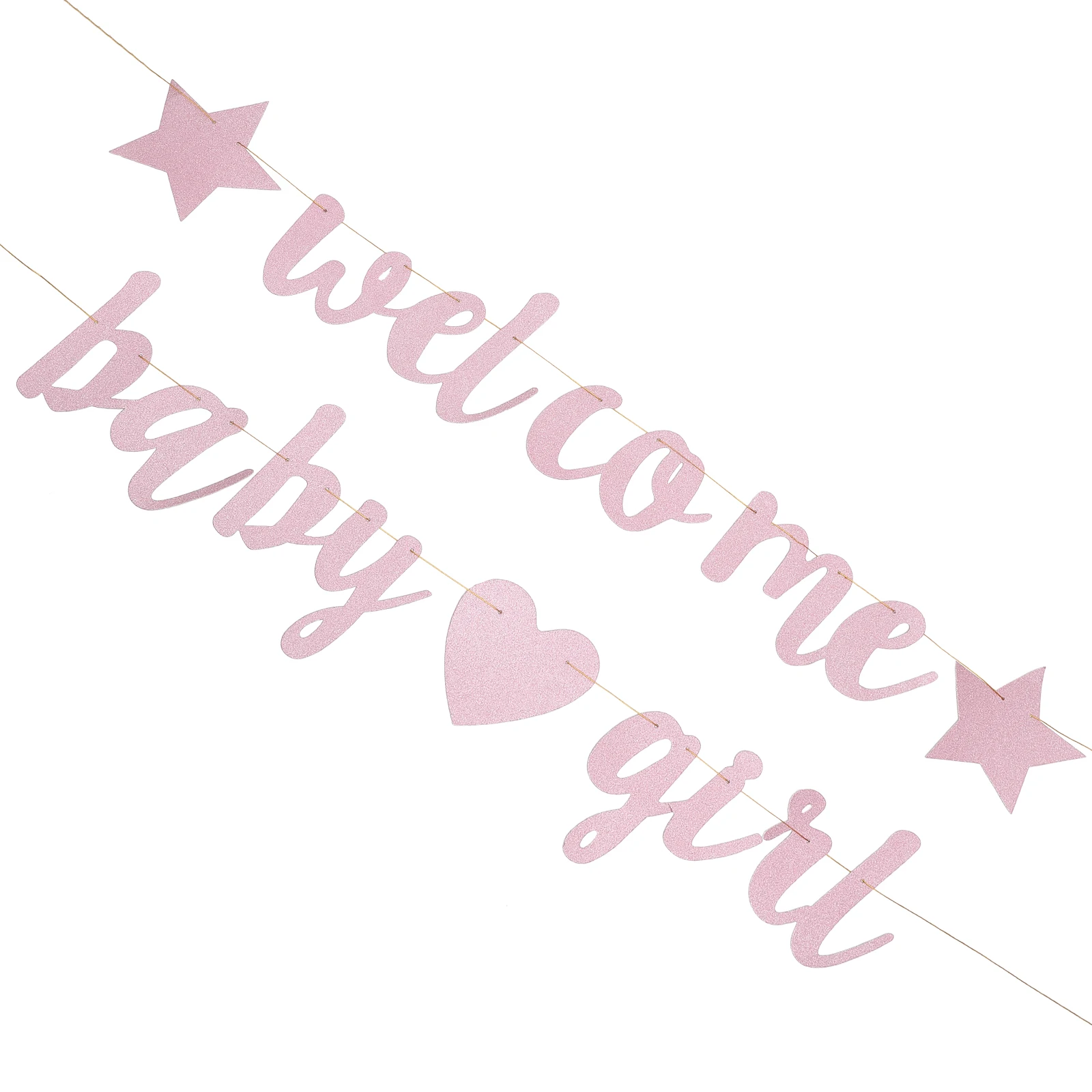 

Welcome Baby Banner Glitter Gender Reveal Party Decor Hanging Flag Wall Window Curtain Dining Table Decoration