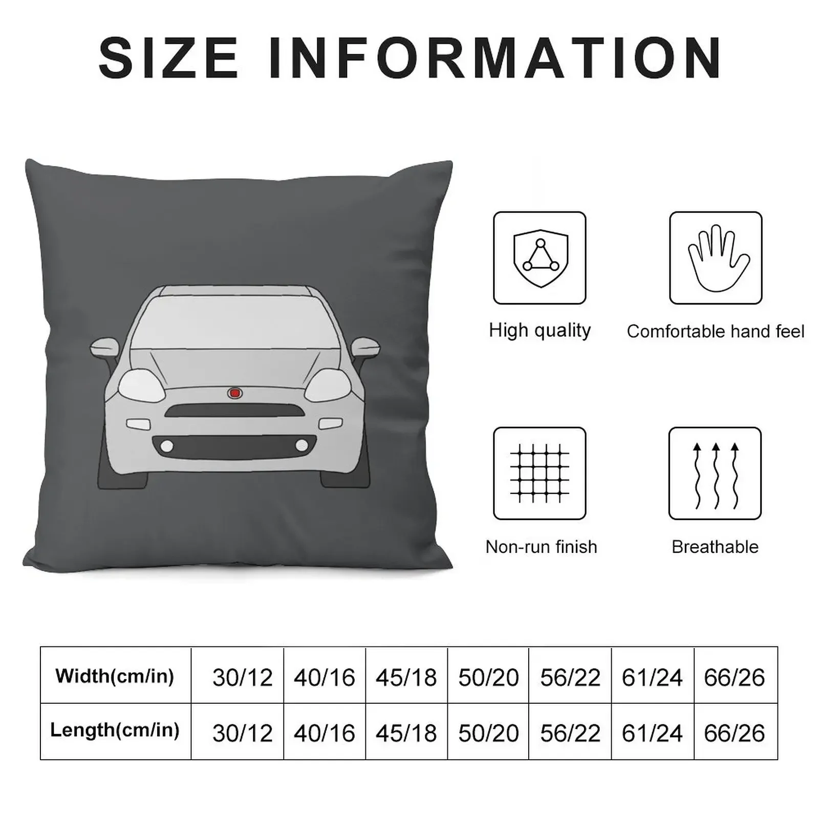 Fiat Punto Grande Punto Facelift silver color Throw Pillow Cushions Luxury Pillow Case pillow