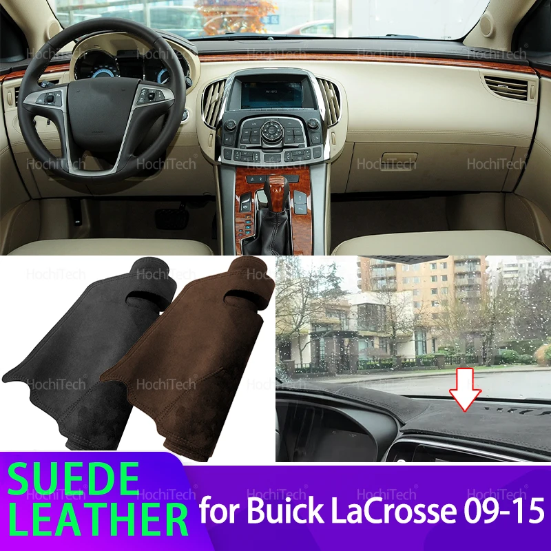 New Anti-UV Suede Leather Dashmat Dashboard Cover Sun Shade Black Carpet Pad for Buick Allure LaCrosse Alpheon 2Gen 2010-2016