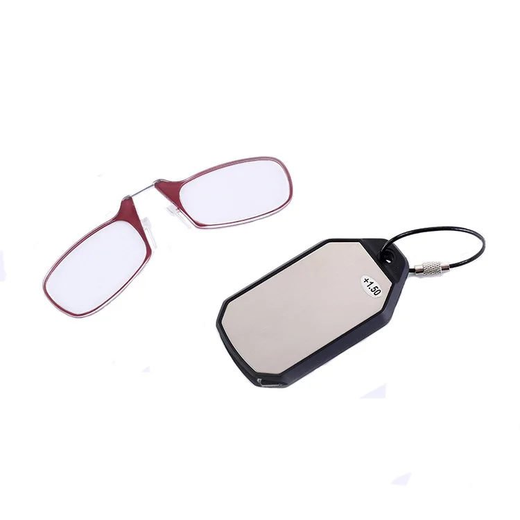 LLavero de gafas de lectura plegable sin piernas, llavero ultraligero, gafas para hombres y mujeres, Mini gafas para presbicia portátiles + 1,0 a + 3,0