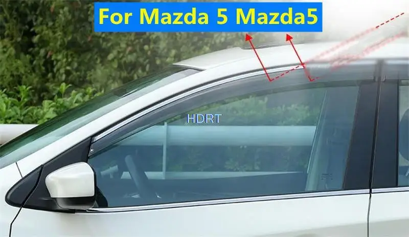 

Car Style Side Windows Visors For Mazda 5 Mazda5 (Premacy) 2008-2013 Accessories Deflectors 4pcs Rain Eyebrow Guards Sun Awning