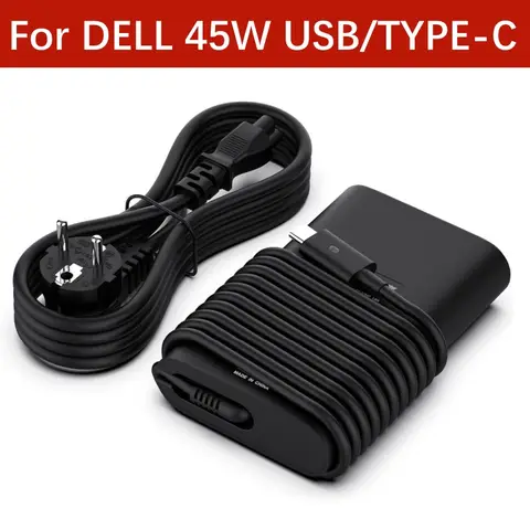 45W USB Type-C Laptop Power Adapter Compatible For Dell XPS 12 13 9365 9370 7390 9380, Latitude 7389 7390 7275 7370 Charger
